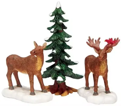 Lemax mr and mrs moose s/3 kerstdorp figuur type 3 2003 - afbeelding 1