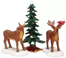 Lemax mr and mrs moose s/3 kerstdorp figuur type 3 2003 - afbeelding 1