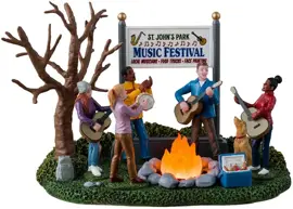 Lemax music festival verlicht kerstdorp tafereel 2024 - afbeelding 1