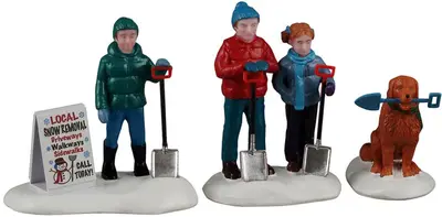 Lemax neighborhood snow shovelers kerstdorp figuur type 5 Vail Village 2026 - afbeelding 1