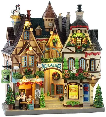 Lemax noel alsace verlichte facade Caddington Village 2025 - afbeelding 1