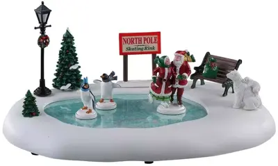 Lemax north pole skating rink bewegende schaatsbaan Santa's Wonderland 2021 - afbeelding 1