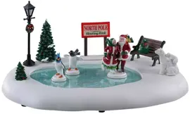 Lemax north pole skating rink bewegende schaatsbaan Santa's Wonderland 2021 - afbeelding 1