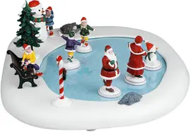 Lemax northern lights skating pond bewegend kerstdorp tafereel Santa's Wonderland 2025 - afbeelding 3