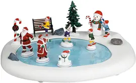 Lemax northern lights skating pond bewegend kerstdorp tafereel Santa's Wonderland 2025 - afbeelding 1