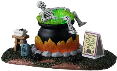 Lemax nothing like a hot bath verlicht tafereel Spooky Town 2025 - afbeelding 1