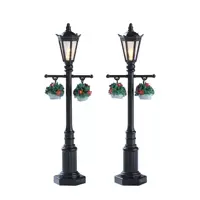 Lemax old english lamp post s/2 verlichte straatlantaarn 2017 - afbeelding 1