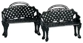 Lemax patio bench s/2 kerstdorp accessoire 2003 - afbeelding 1