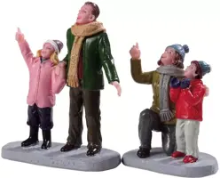 Lemax people admiring fireworks s/2 kerstdorp figuur type 4 2019 - afbeelding 1
