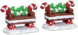 Lemax peppermint cookie bench s/2 kerstdorp accessoire Sugar 'N' Spice 2015 - afbeelding 1