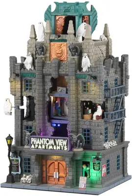Lemax phantom view apartments bewegend huisje Spooky Town 2023 - afbeelding 1
