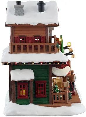 Lemax pine grove pizza verlicht kersthuisje Vail Village 2025 - afbeelding 3