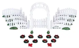 Lemax plastic arbor & picket fences w/decorations s/20 kerstdorp accessoire 2010 kopen?