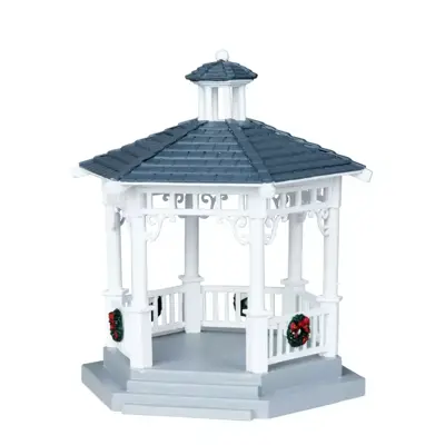 Lemax plastic gazebo with decorations kerstdorp tafereel 2010 - afbeelding 1