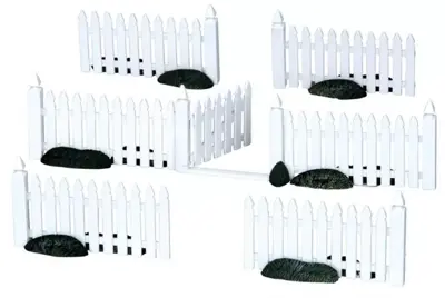 Lemax plastic picket fence s/7 kerstdorp accessoire 2011 - afbeelding 1