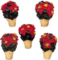 Lemax poinsettias, s/5 kerstdorp accessoire 2003 - afbeelding 1