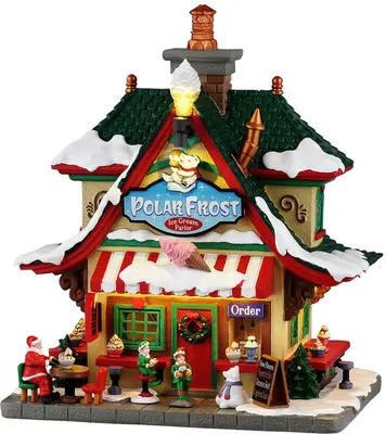Lemax polar frost ice cream parlor verlicht kersthuisje Santa's Wonderland 2026 - afbeelding 1