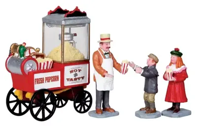 Lemax popcorn seller s/4 kerstdorp figuur type 5 Caddington Village 2010 - afbeelding 1