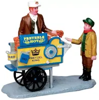 Lemax pretzel king pretzel cart kerstdorp figuur type 4 Caddington Village 2014 - afbeelding 1