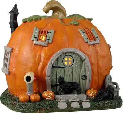 Lemax pumpkin cottage verlicht tafereel Spooky Town 2023 - afbeelding 1