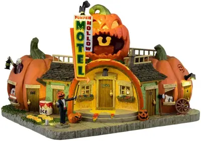 LEMAX MOTEL ZUCCA - PUMPKIN HOLLOW MOTEL 45206 - Edificio Illuminato Spooky Town 2024