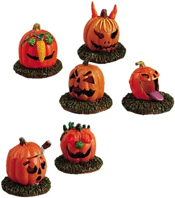 Lemax pumpkin people, set of 6 halloween figuur Spooky Town 2005 - afbeelding 1