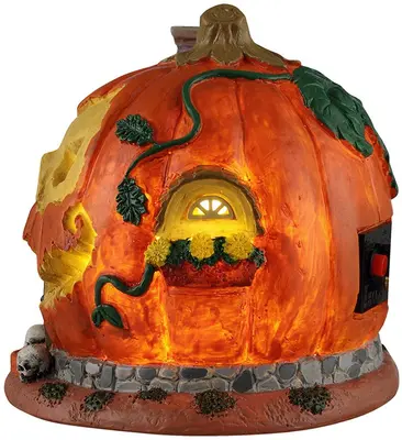 Lemax pumpkin skull house verlicht huisje Spooky Town 2026 - afbeelding 3