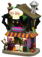 Lemax quick-bite spider diner verlicht huisje Spooky Town 2025 - afbeelding 1