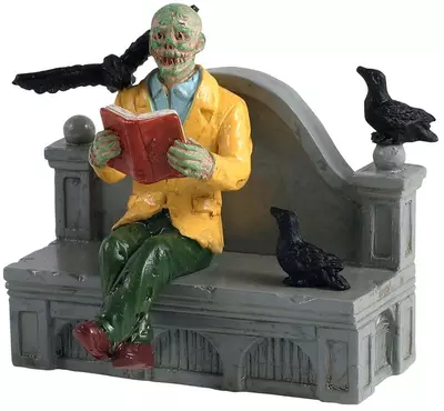 Lemax reading in peace figuur Spooky Town 2021 - afbeelding 1