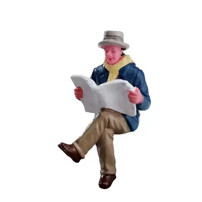 Lemax reading morning papers kerstdorp figuur type 1 2017 - afbeelding 1