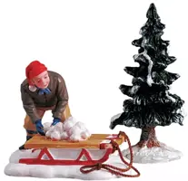 Lemax ready for a fight s/2 kerstdorp figuur type 2 Caddington Village 2005 - afbeelding 1