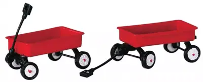 Lemax red wagons s/2 kerstdorp accessoire 2004 - afbeelding 1