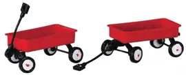 Lemax red wagons s/2 kerstdorp accessoire 2004 - afbeelding 1