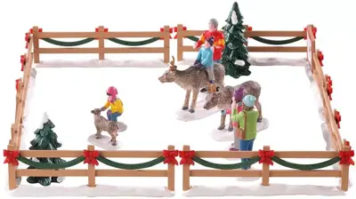 Lemax reindeer petting zoo s/17 kerstdorp tafereel Caddington Village 2020 - afbeelding 3