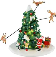 Lemax reindeer races bewegend kerstdorp tafereel Santa's Wonderland 2025 - afbeelding 2