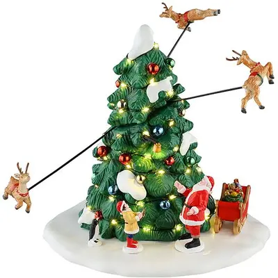 Lemax reindeer races bewegend kerstdorp tafereel Santa's Wonderland 2025 - afbeelding 1