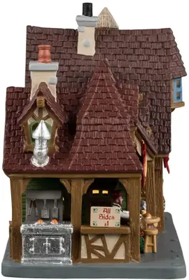 Lemax renaissance fair shops verlicht kersthuisje Caddington Village 2024 - afbeelding 2