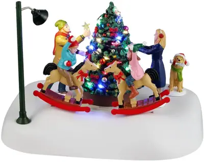 Lemax rockin' around the christmas tree bewegend kerstdorp tafereel Caddington Village 2024 - afbeelding 1