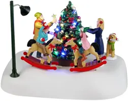 Lemax rockin' around the christmas tree bewegend kerstdorp tafereel Caddington Village 2024 - afbeelding 1
