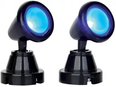Lemax round spot light, blue s/2 verlichte kerstdorp accessoire 2015 - afbeelding 1