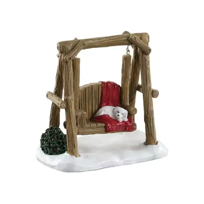 Lemax rustic log swing kerstdorp accessoire Vail Village 2018 - afbeelding 1
