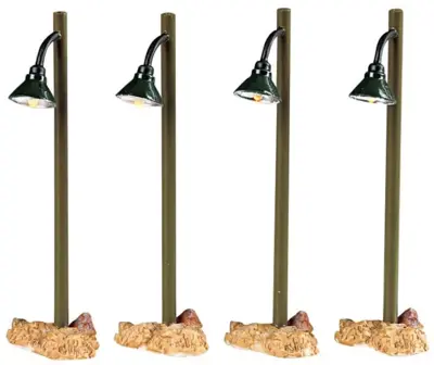 Lemax rustic street lamp s/4 verlichte straatlantaarn 2005 - afbeelding 1