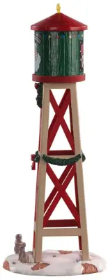 Lemax rustic water tower kerstdorp tafereel Vail Village 2021 - afbeelding 3