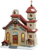 Lemax san santiago parish verlichte kerk Caddington Village 2022 - afbeelding 1