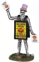 Lemax sandwich board skeleton figuur Spooky Town 2022 - afbeelding 1