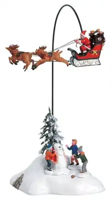 Lemax santa claus is coming to town vliegende kerstman 2005 - afbeelding 1