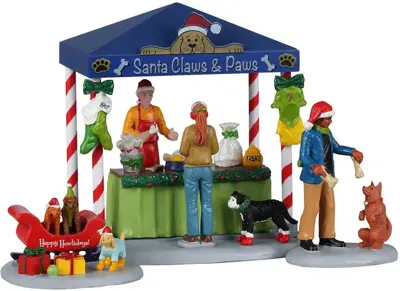 Lemax santa claws & paws, set of 3 kerstdorp tafereel Caddington Village 2023 - afbeelding 1