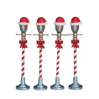 Lemax santa hat street lamp s/4 verlichte straatlantaarn Santa's Wonderland 2006