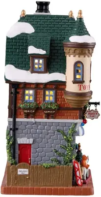 Lemax santa's list toy shop verlicht kersthuisje Caddington Village 2022 - afbeelding 2