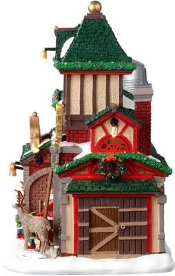 Lemax santa's reindeer stables verlicht kersthuisje Santa's Wonderland 2023 - afbeelding 3